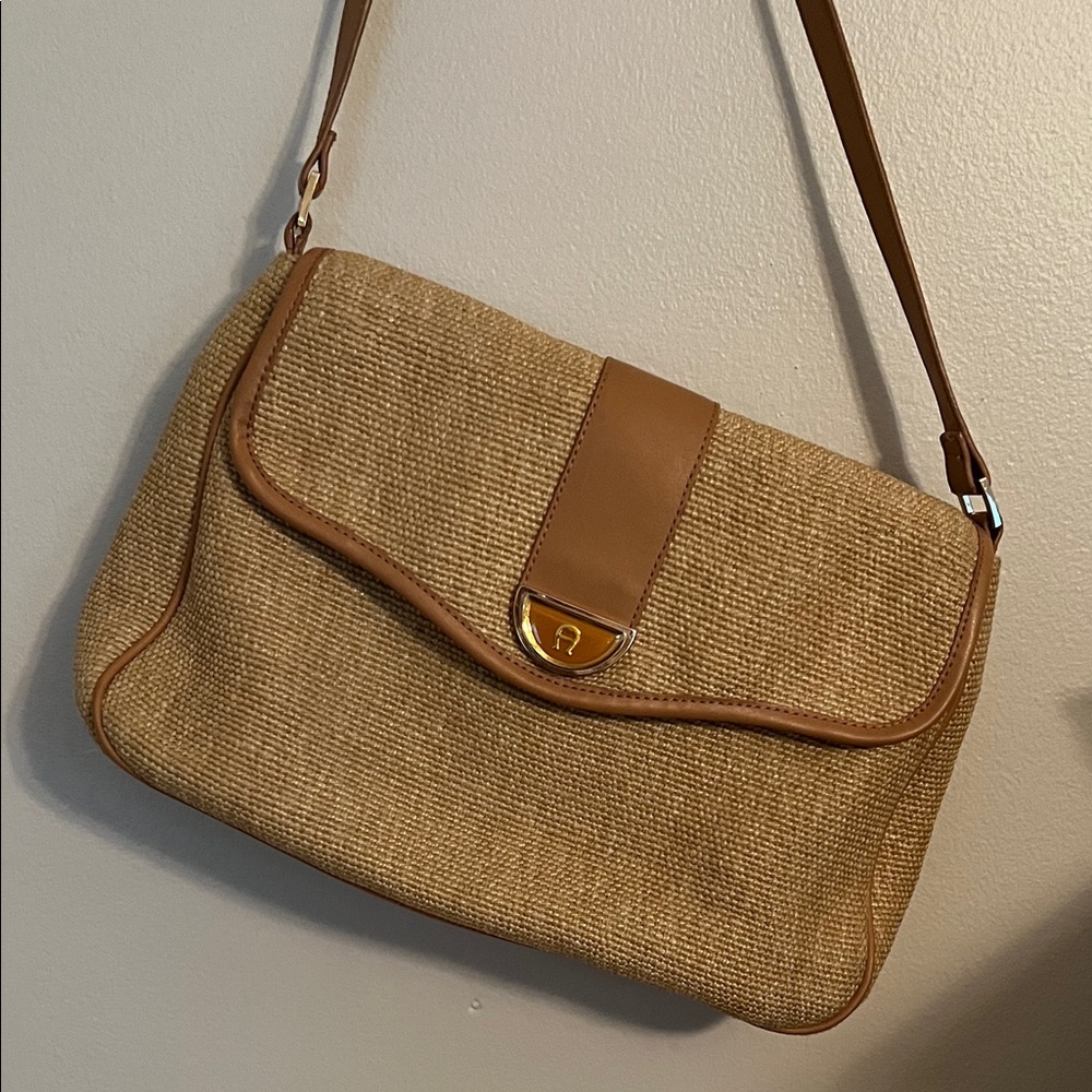 Etienne Aigner Tan and Brown Shoulder Bag